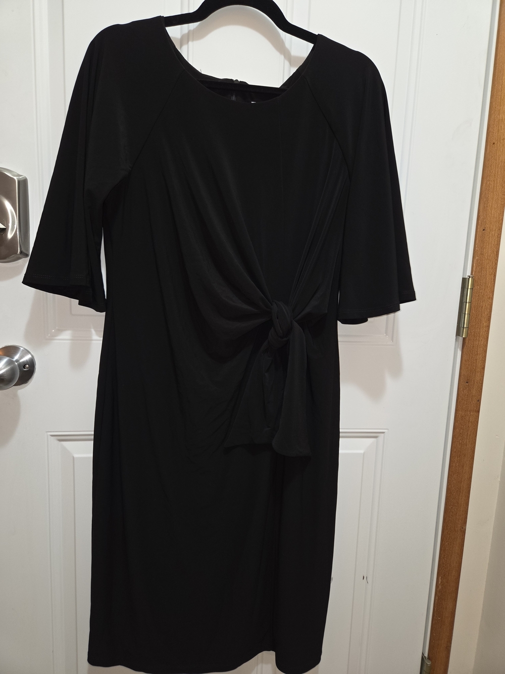 Joseph Ribkoff Black Midi Dress with Front Knot